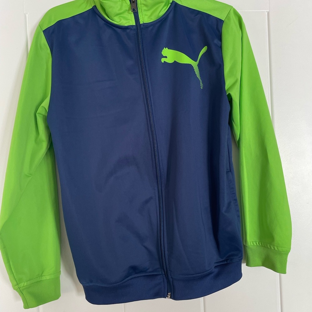 Puma Boys Neon Green Hoodie